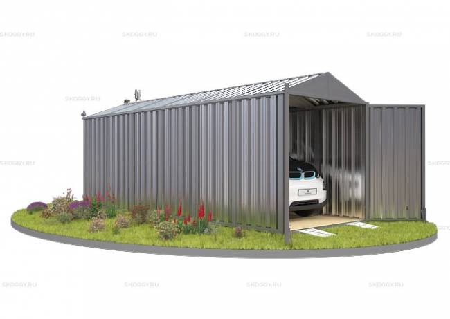Хозблок SKOGGY секционный с двускатной крышей 6 х 2 м, цинковый