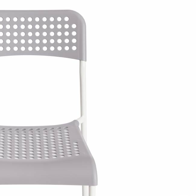 Стул Адде/Adde (мод.C-049)/1 шт. в упаковке металл/пластик, серый/белый, 39х49х78см серый, белый металл/пластик