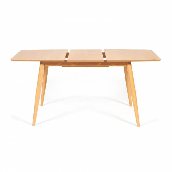 Стол обеденный раскладной Павильон/Pavillion МДФ/бук, 80х120+40х75см, натуральный Натуральный основание бук, столешница мдф