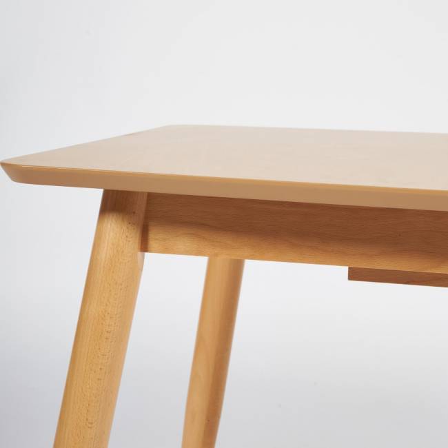 Стол обеденный раскладной Павильон/Pavillion МДФ/бук, 80х120+40х75см, натуральный Натуральный основание бук, столешница мдф