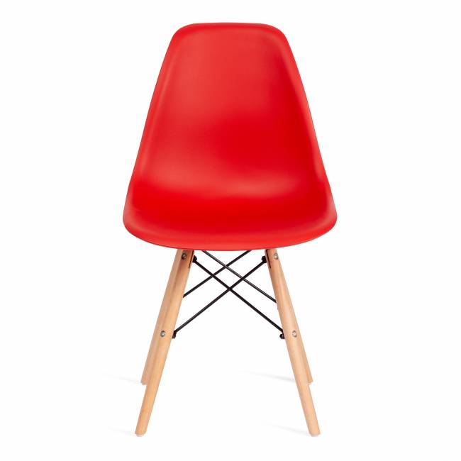 Стул Синди Имс/Cindy Eames (мод.001) дерево бук/металл/сиденье пластик, 51х46х82см, красный (Комплект из 4 шт.) красный/red дерево бук/металл/сиденье пластик