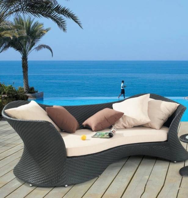 Диван "Адмонд" из искусственного ротанга, коричневый, черный, серый, белый, бежевый