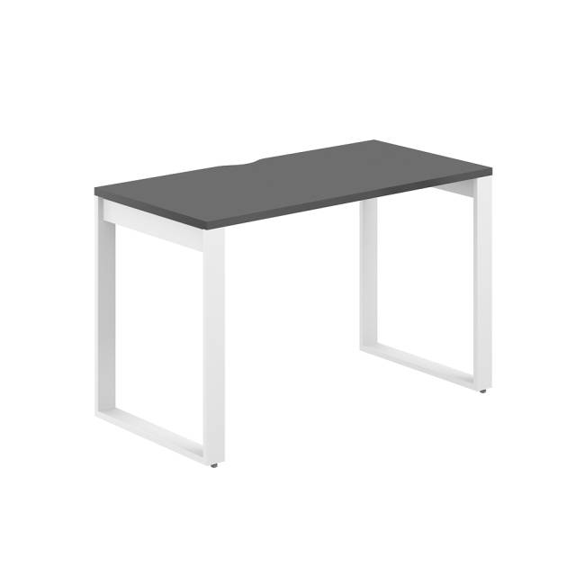 AG.101.AN.V.72.WH  / Стол 1200х600х750 / профиль О-образный: 70х20 белый; столешница с вырезом: антрацит