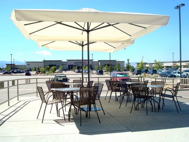 Зонт профессиональный телескопический 4х4 м Leonardo Telescopic антрацит, слоновая кость 4000х4000 мм