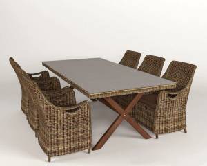 Комплект обеденный "Сенатор", из искуственного ротанга, 1+6, серый, темно-светло-коричневый Комплект обеденный "Сенатор", из искуственного ротанга, 1+6, серый, темно-светло-коричневый