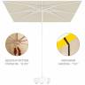 Зонт пляжный профессиональный 2х2 м Kiwi Clips бежевый 2000х2000 мм