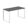 AG.102.AN.V.72.WH  / Стол 1400х600х750 / профиль О-образный: 70х20 белый; столешница с вырезом: антрацит