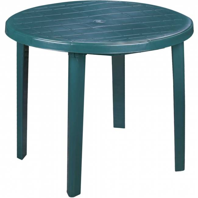 Стол пластиковый круглый темно-зеленый