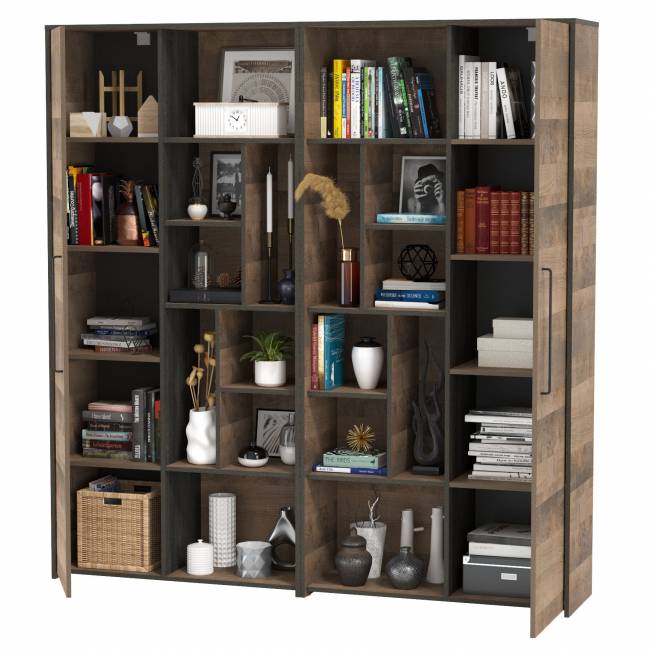 Два шкафа-стеллажа для гостиной Трувор цвет дуб гранж песочный/интра