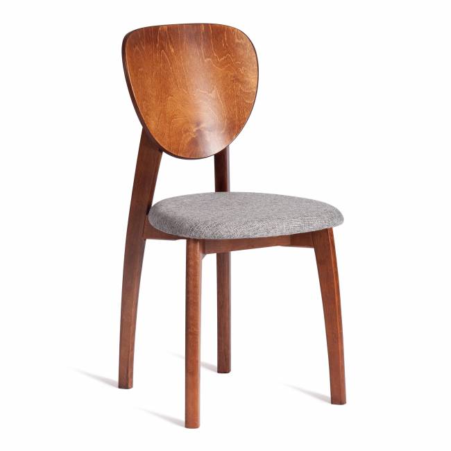 Стул Диамант/Diamante мягкое сиденье (1шт.в упаковке) бук, 42х42х85см, темный орех (тобако), ткань вул димгрей, серый коричневый бук