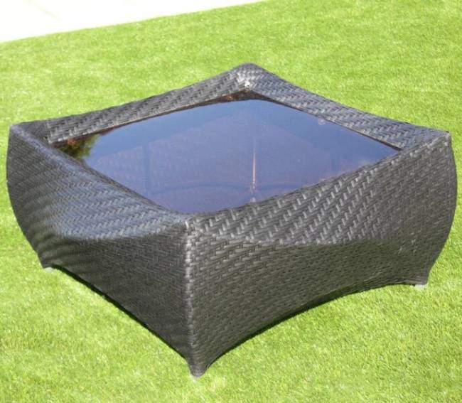 Столик кофейный "Скайлайн", из искусственного ротанга, черный