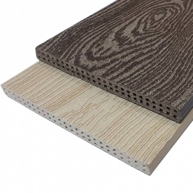 Подступёнок HOLZHOF с тиснением "Кольца дерева", 150*12*4000 мм, слоновая кость