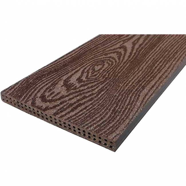 Подступёнок HOLZHOF с тиснением "Кольца дерева", 150*12*4000 мм, слоновая кость