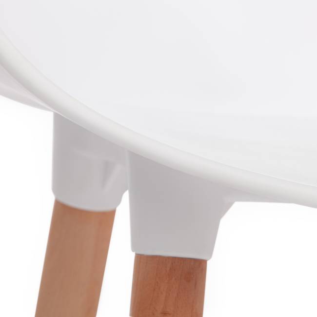 Стул КXX/QXX (мод.C1058-1) пластик/дерево, 60х53х81см, белый/ натуральный (Комплект из 4 шт.) белый пластик/дерево