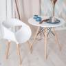 Стул КXX/QXX (мод.C1058-1) пластик/дерево, 60х53х81см, белый/ натуральный (Комплект из 4 шт.) белый пластик/дерево