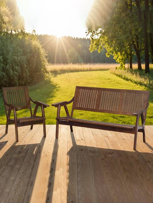 Диван-скамья Массив решетка, каркас орех