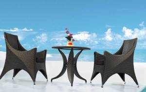 Комплект обеденный "Авила", из натурального ротанга, 1+2, черный. Комплект обеденный "Авила", из натурального ротанга, 1+2, черный.