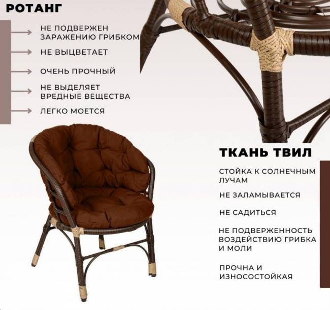 Комплект кофейный из искусственного ротанга "Багама" 2+1