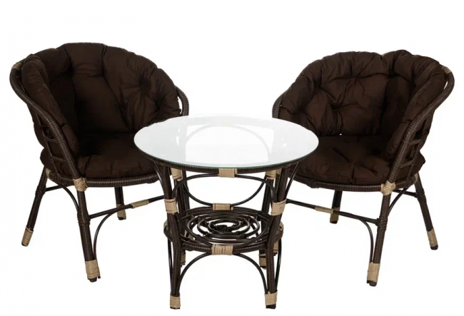 Комплект кофейный из искусственного ротанга "Багама" 2+1