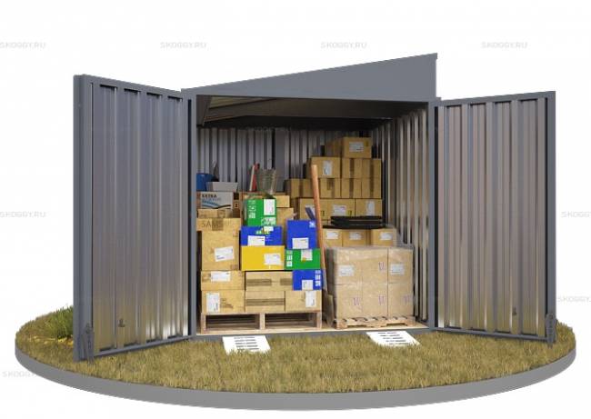 Хозблок SKOGGY секционный с односкатной крышей 2 х 2 м, брутальный серый