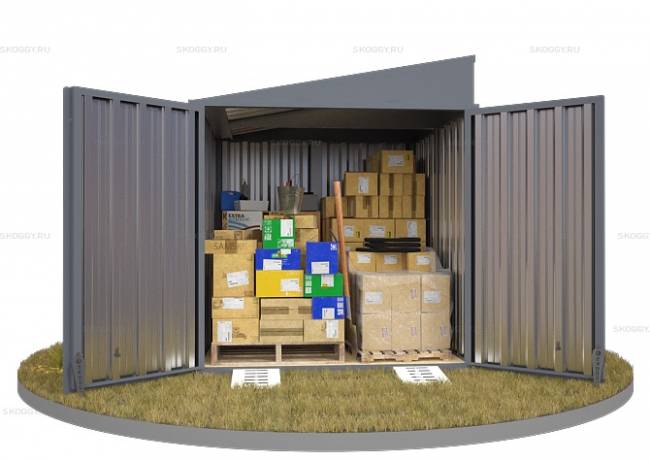 Хозблок SKOGGY секционный с односкатной крышей 2 х 2 м, брутальный серый