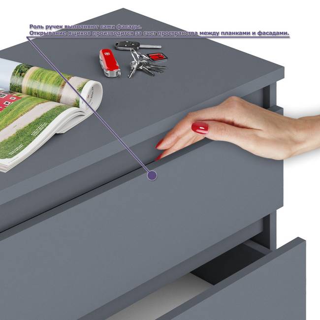 Комод Мори МК-1200 6 ящиков и компьютерный стол МС-6 три ящика справа цвет белый