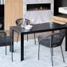 "Венето" обеденная группа на 4 персоны со стульями "Лион", каркас темно-серый, роуп темно-серый