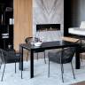 "Венето" обеденная группа на 4 персоны со стульями "Лион", каркас темно-серый, роуп темно-серый