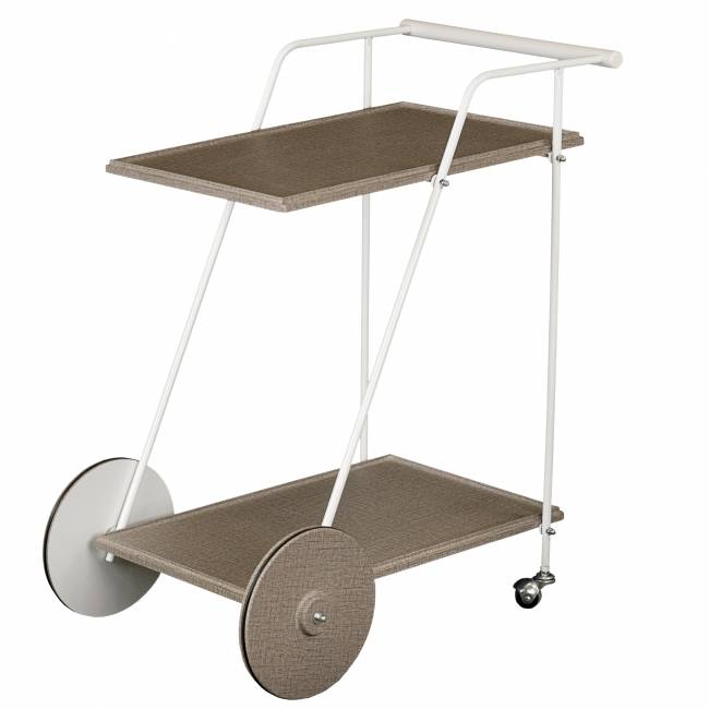 Стол сервировочный Новум белый/белый/текстиль темный Стол сервировочный Новум белый/белый/текстиль темный