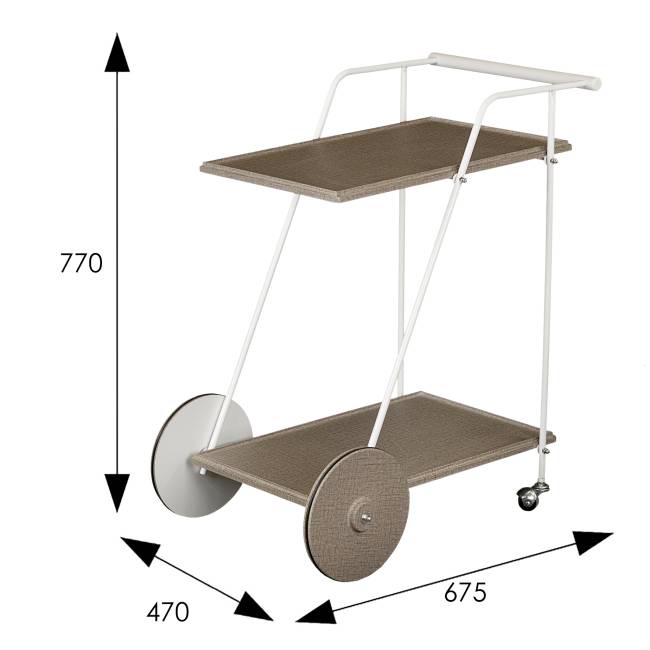 Стол сервировочный Новум белый/белый/текстиль темный Стол сервировочный Новум белый/белый/текстиль темный