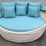 Лаунж-диван плетеный Samui бежевый, белый, бирюзовый 1700х1800х800 мм Лаунж-диван плетеный Samui бежевый, белый, бирюзовый 1700х1800х800 мм