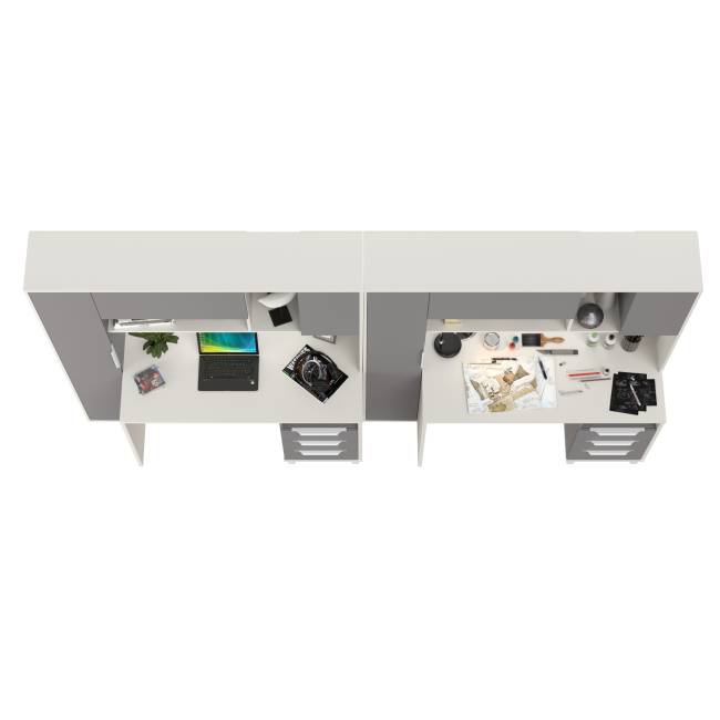 Домашний офис для двоих человек Комфорт 12.95N цвет белый премиум/серый шифер Домашний офис для двоих человек Комфорт 12.95N цвет белый премиум/серый шифер