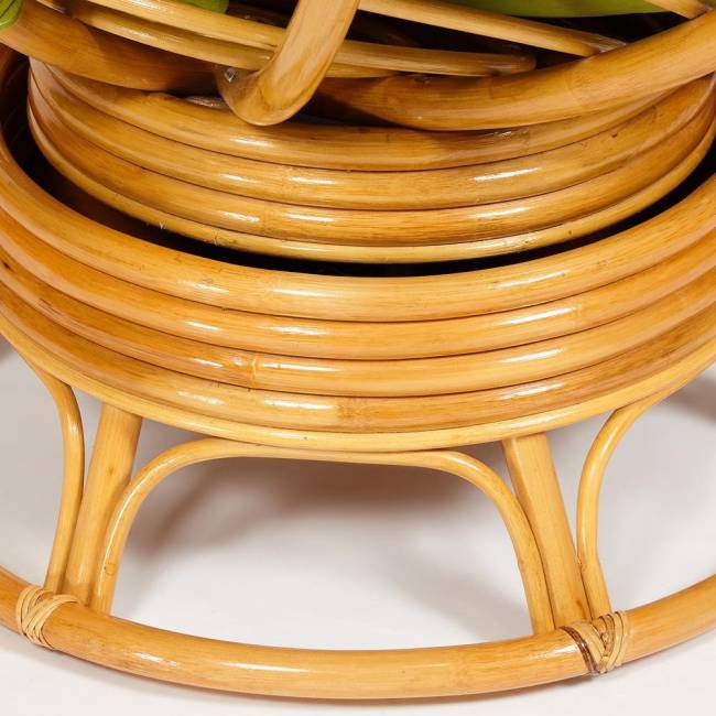 Кресло-качалка Папасан/Papasan (W 23/01 B) /с подушкой/ 115х78х104см, медовый, флок олива, 23 Honey (мед)