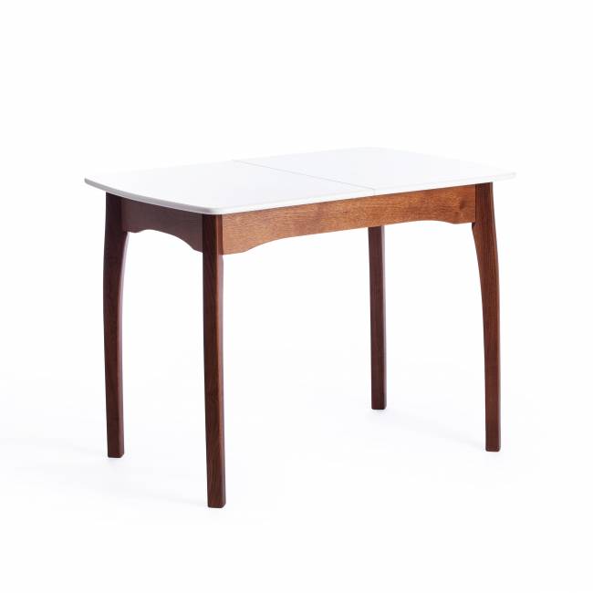 Стол обеденный раздвижной Катерина/Caterina бук, МДФ, 100-130х70х75см, коричневый/белый коричневый, белый бук, мдф