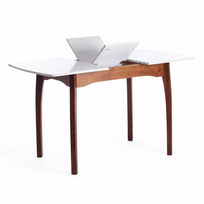 Стол обеденный раздвижной Катерина/Caterina бук, МДФ, 100-130х70х75см, коричневый/белый коричневый, белый бук, мдф