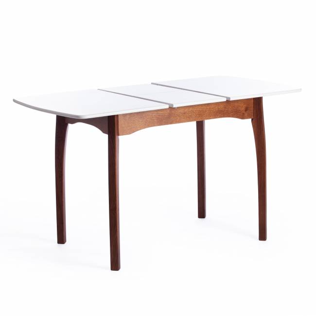 Стол обеденный раздвижной Катерина/Caterina бук, МДФ, 100-130х70х75см, коричневый/белый коричневый, белый бук, мдф