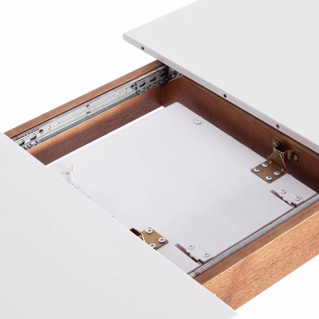 Стол обеденный раздвижной Катерина/Caterina бук, МДФ, 100-130х70х75см, коричневый/белый коричневый, белый бук, мдф