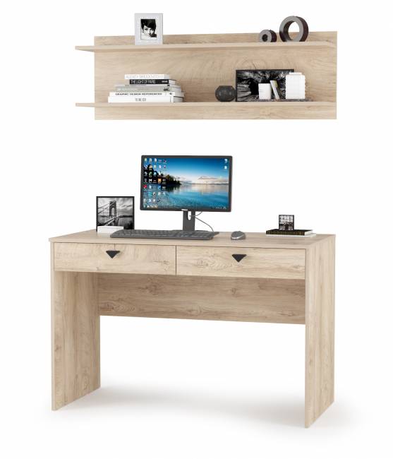 Стол с полкой Бостон цвет дуб эндгрейн элегантный