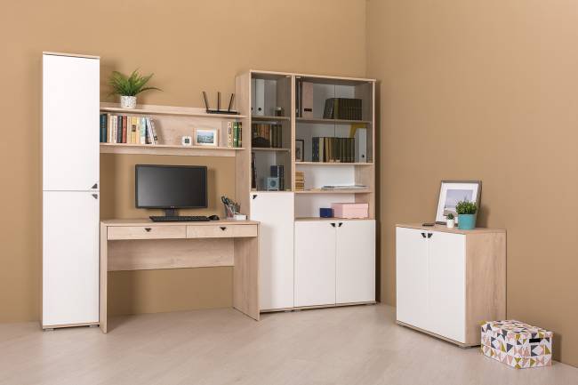 Стол с полкой Бостон цвет дуб эндгрейн элегантный