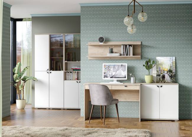 Стол с полкой Бостон цвет дуб эндгрейн элегантный