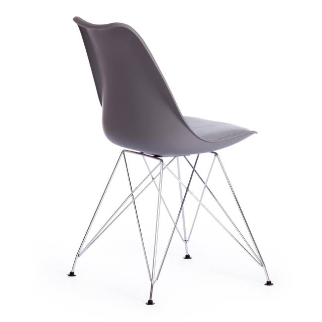 Стул Тулип Айрон Чаир/Tulip Iron Chair (мод.EC-123) металл/пластик, 54,5х48х83,5см, серый (Комплект из 4 шт.) серый металл/пластик