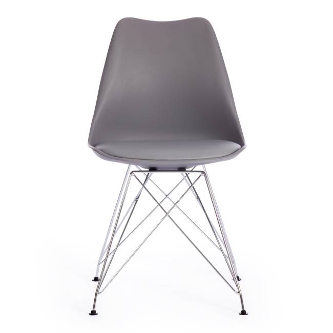 Стул Тулип Айрон Чаир/Tulip Iron Chair (мод.EC-123) металл/пластик, 54,5х48х83,5см, серый (Комплект из 4 шт.) серый металл/пластик