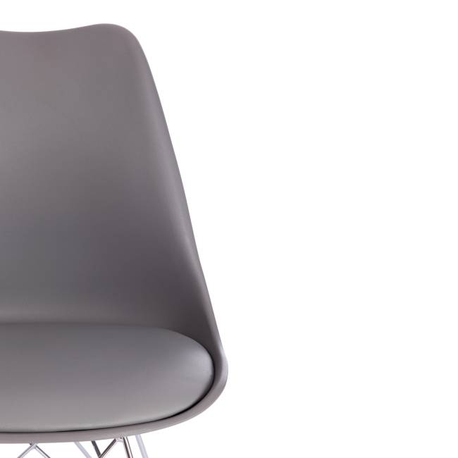 Стул Тулип Айрон Чаир/Tulip Iron Chair (мод.EC-123) металл/пластик, 54,5х48х83,5см, серый (Комплект из 4 шт.) серый металл/пластик