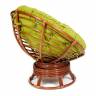 Кресло-качалка Папасан/Papasan (W 23/01 B) /с подушкой/ 115х78х104см, пекан орех, флок олива, 23 Pecan (орех)
