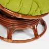 Кресло-качалка Папасан/Papasan (W 23/01 B) /с подушкой/ 115х78х104см, пекан орех, флок олива, 23 Pecan (орех)