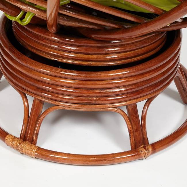 Кресло-качалка Папасан/Papasan (W 23/01 B) /с подушкой/ 115х78х104см, пекан орех, флок олива, 23 Pecan (орех)