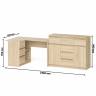 Тумба-комод Мори 1200 с угловым компьютерным столом МС-16 с тумбой слева Мори цвет дуб сонома