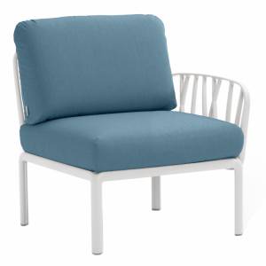 Модуль правый/левый пластиковый с подушками Komodo Elemento Terminale DS/SX белый, синий 745х780х900 мм