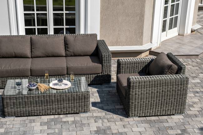 "Боно" лаунж-зона из искусственного ротанга, цвет графит "Боно" лаунж-зона из искусственного ротанга, цвет графит