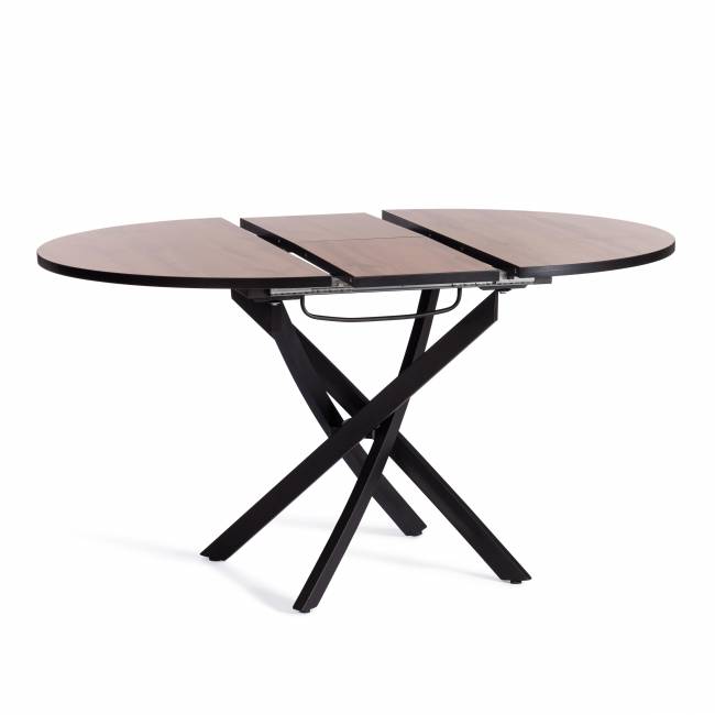 Стол обеденный Манзана/Manzana ЛДСП/HPL/металл, 100-130х100х75см, дуб вотан/чёрный Дуб Вотан/чёрный ЛДСП/HPL/металл